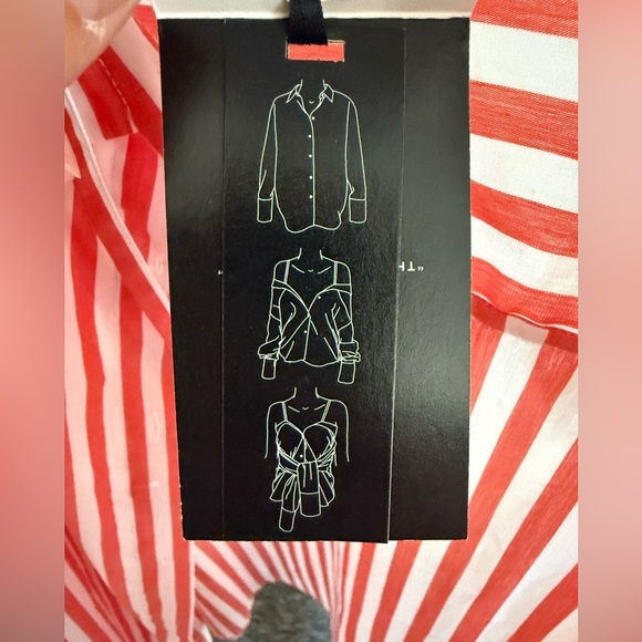 Zara Woman MULTI-POSITION SHIRT- Striped Medium New - Picture 8 of 10